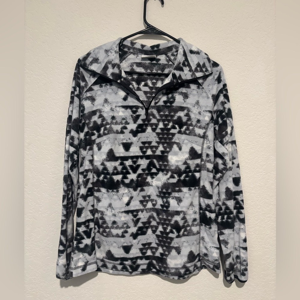 Columbia Black & White Patterned Quarter-Zip Fleece
